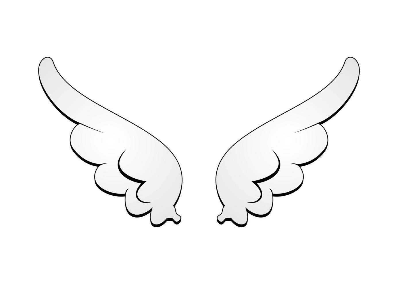alas de ángel vectoriales aisladas sobre fondo blanco vector