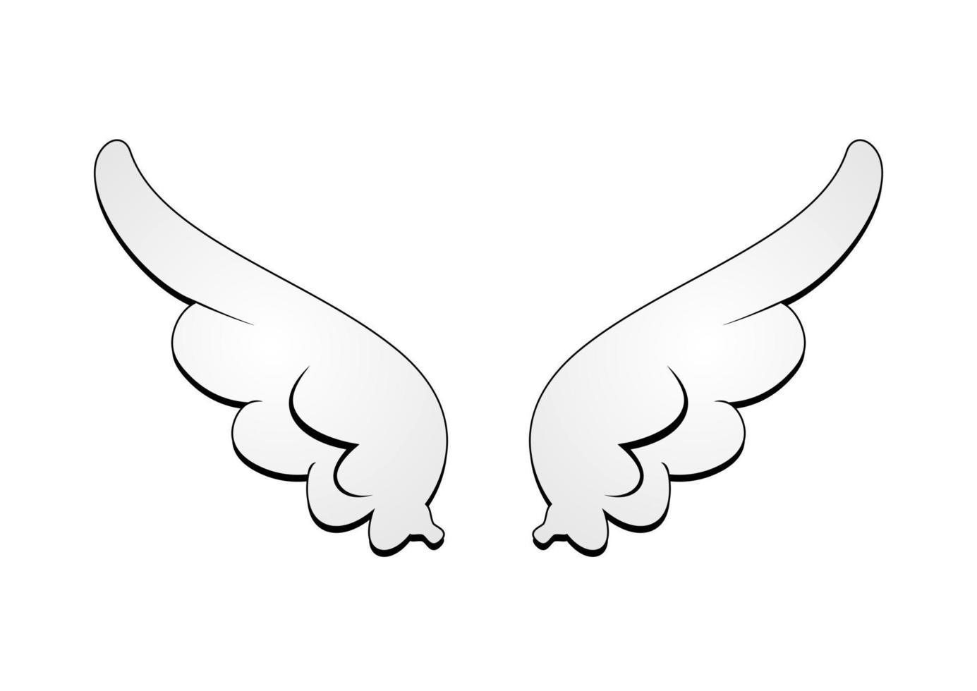 Vector angel wings isolated on white background