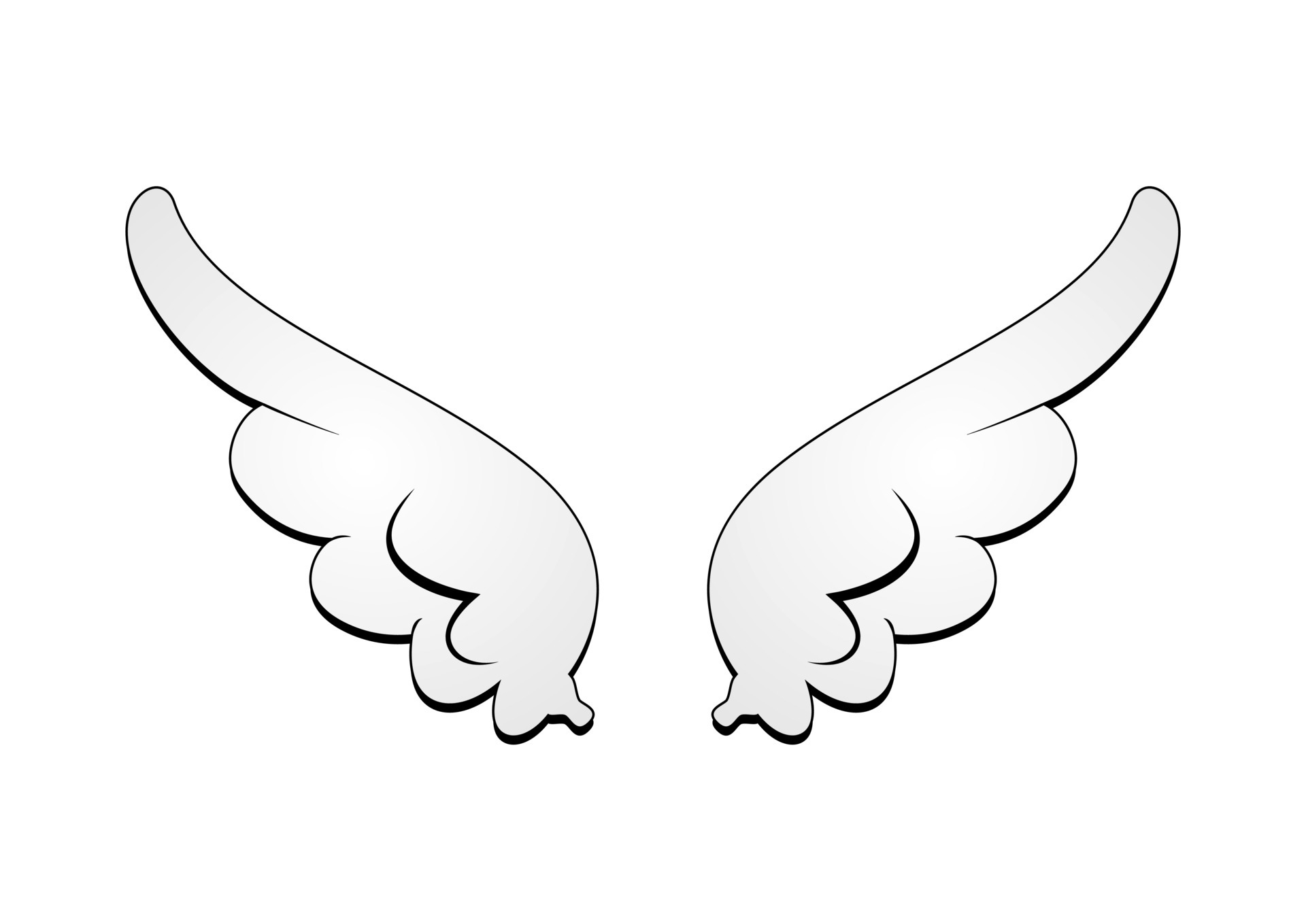 Vector angel wings isolated on white background 5721430 Vector Art at  Vecteezy
