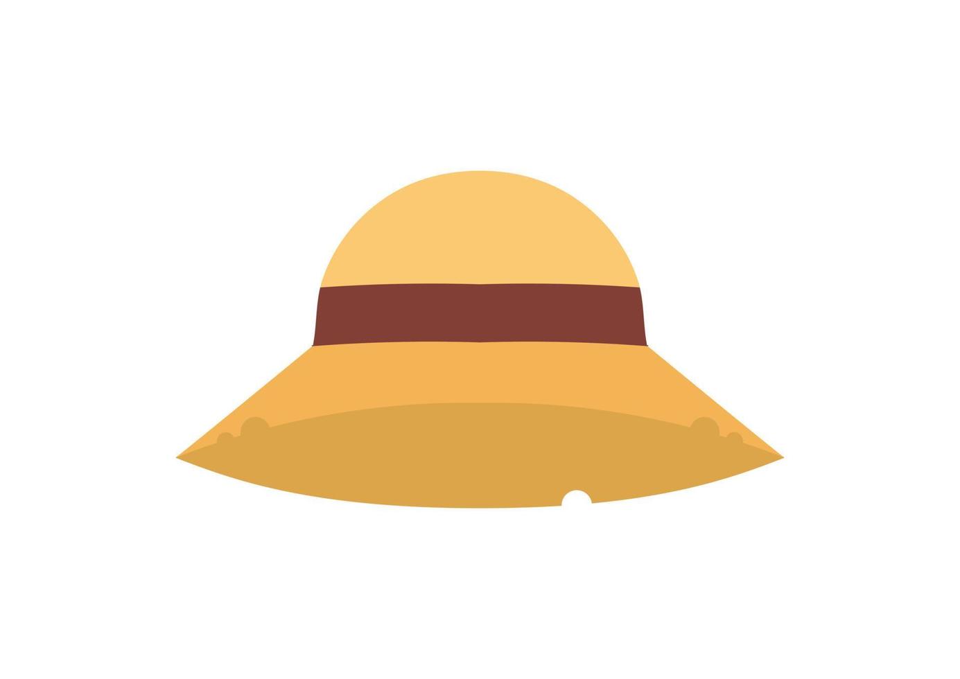 sombrero de paja en diseño de icono de estilo plano aislado sobre fondo blanco vector