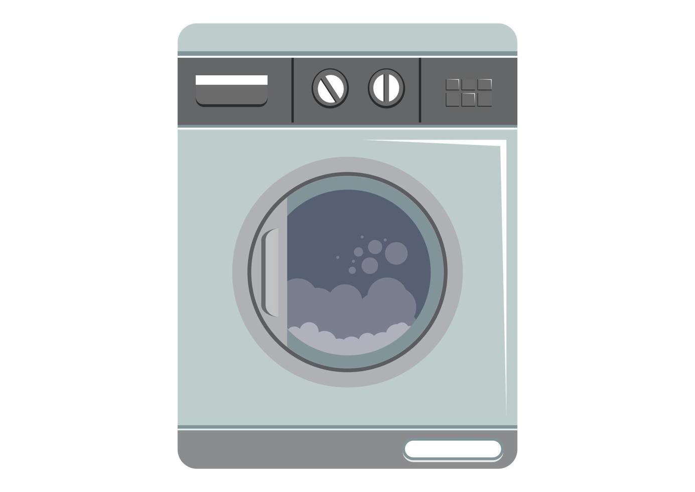 Washing machine for household chores. Modern laundry. Vector illustration of washing machine isolated on white background