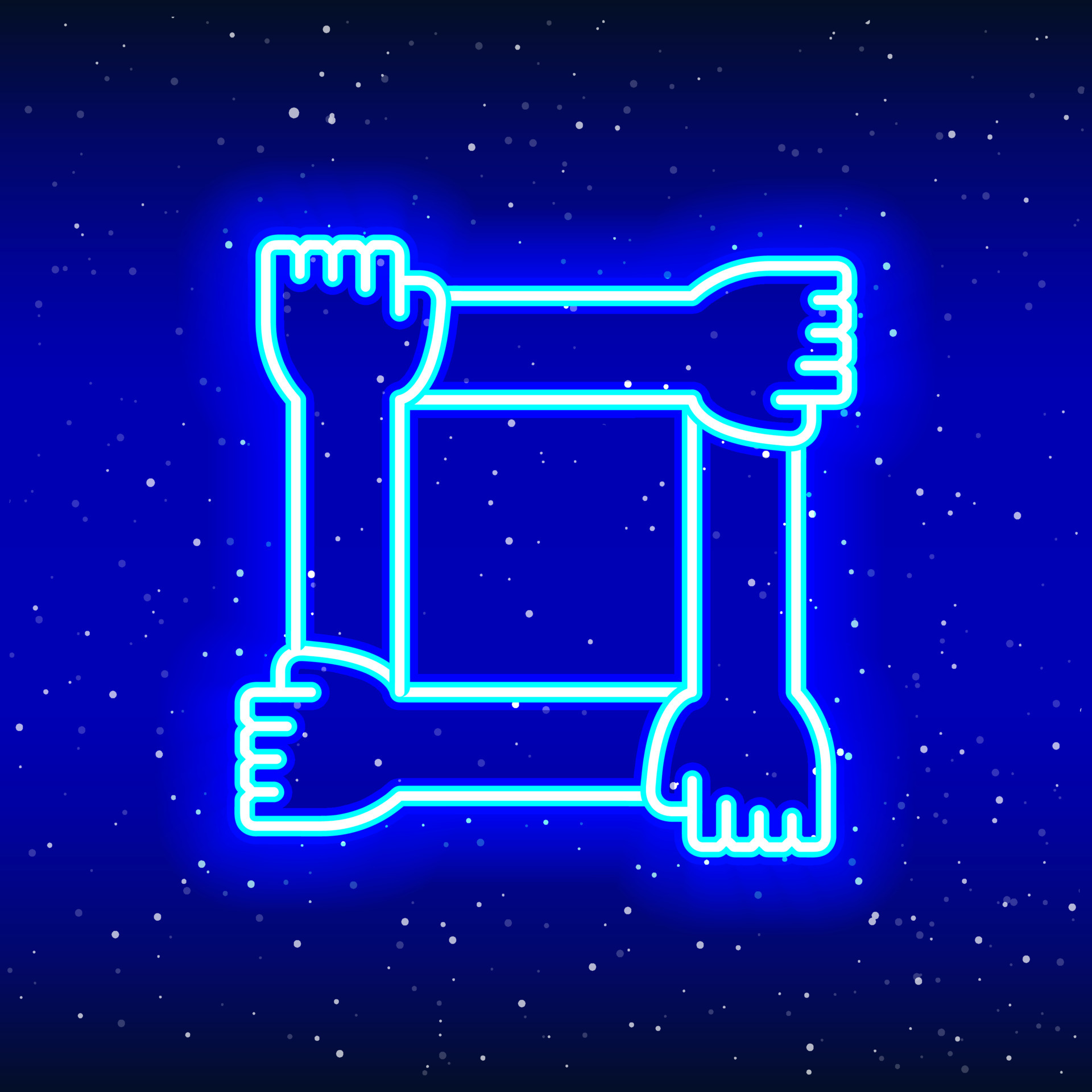 Dyrke motion lommetørklæde klipning Neon luminous solidarity hand design. Intertwined hands. Linear hand  success-power design. Glowing neon unity sign in space. Unique and  realistic neon icon. Linear icon on blue background. 5721467 Vector Art at  Vecteezy