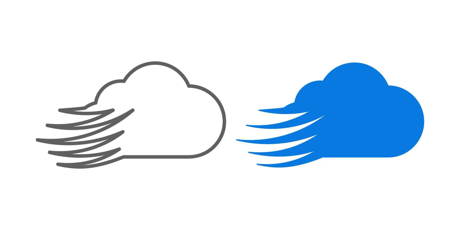 Cloud drawing with speed effect. vector