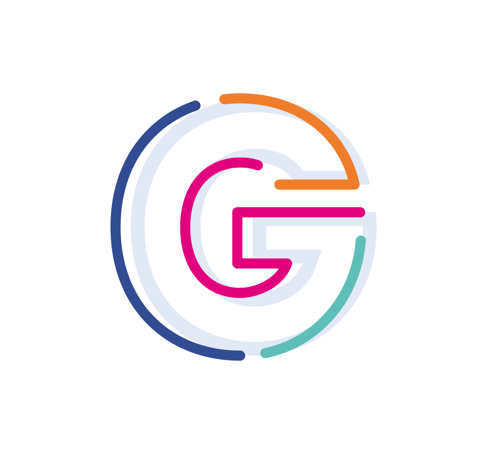 Abstract Letter G Line Colorful linear logotype. modern letter lines ...