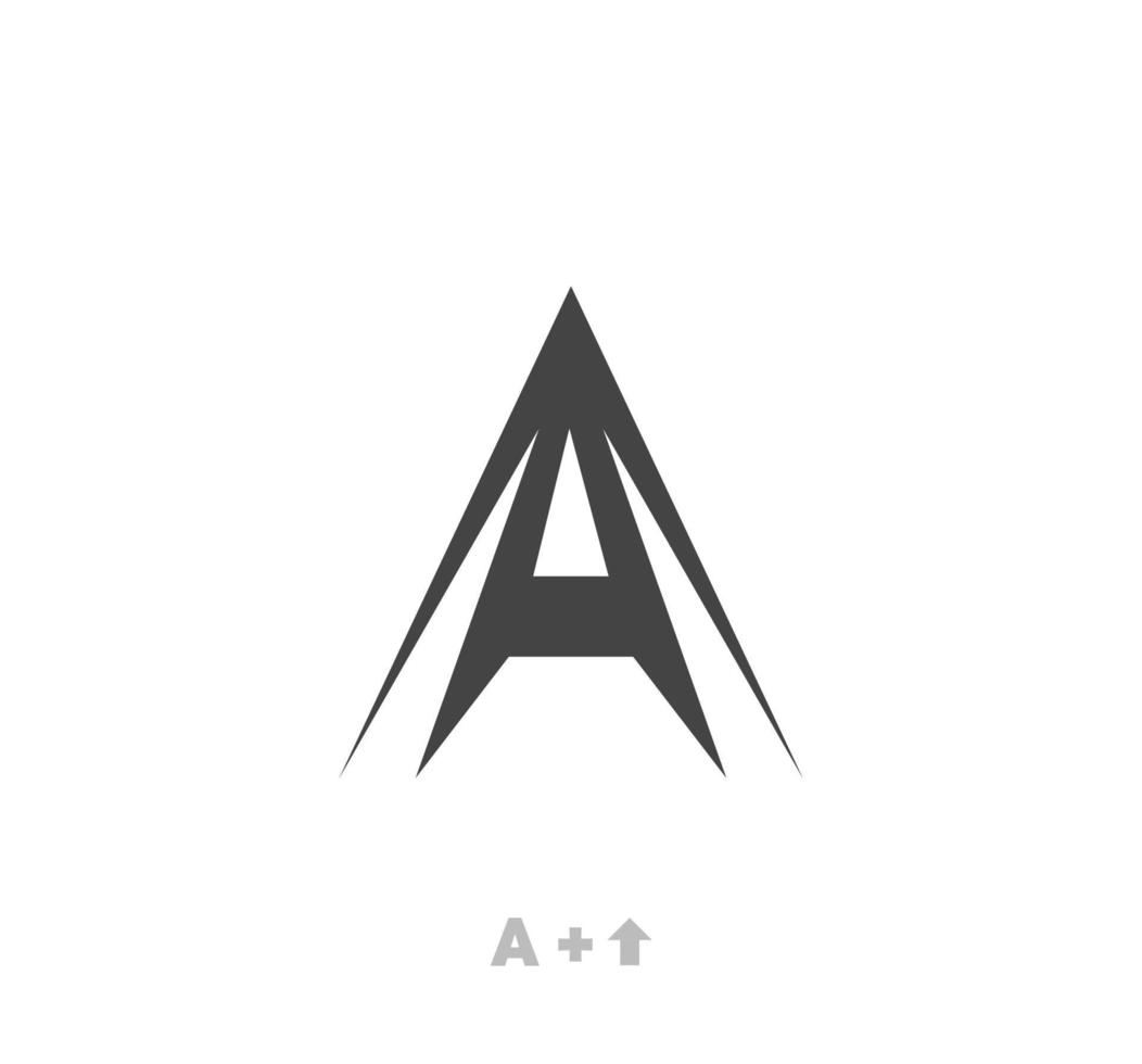 Letter A arrow logo template vector eps. Unique logo. vector abstract letter simple arrow colored target icon. Space-tech upwards advancing logo.