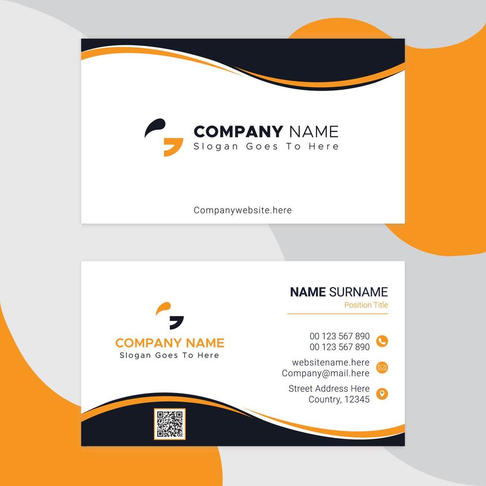 modern vector abstract clean and simple business card template, Horizontal name card, Stylish stationery design and visiting card, Creative and professional business card print ready design.