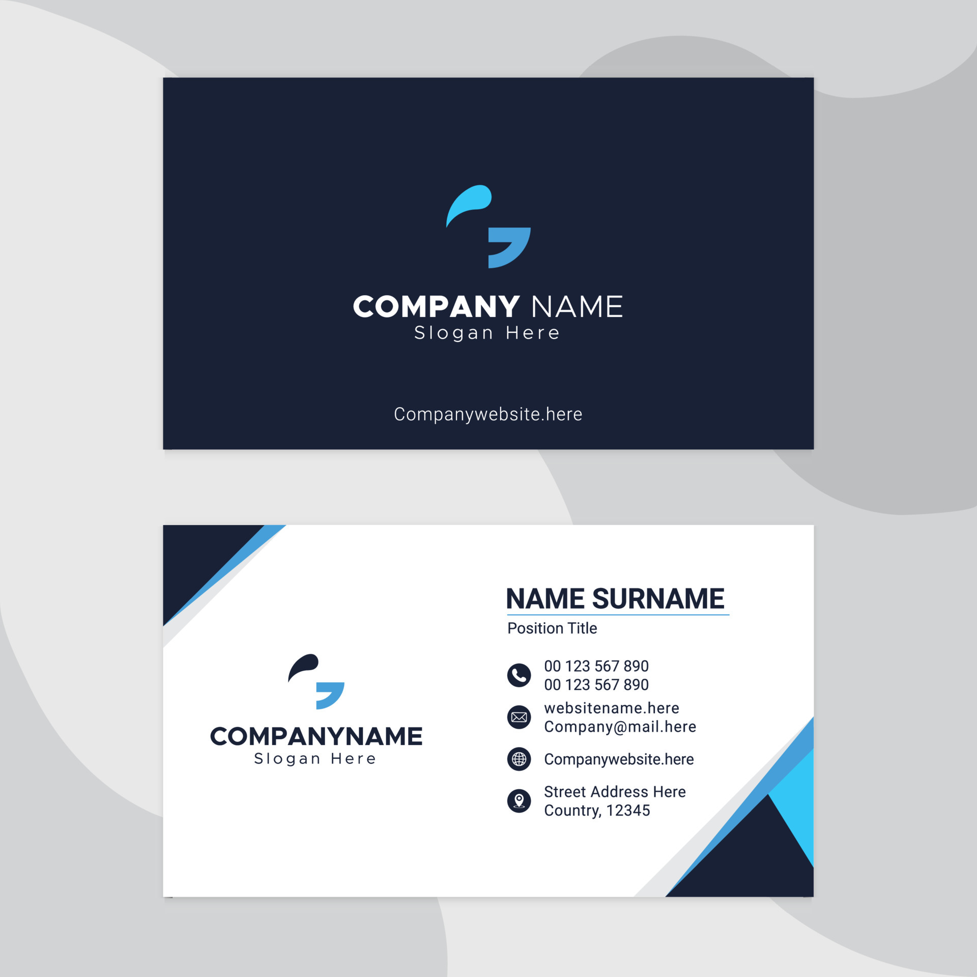 modern vector abstract clean and simple business card template