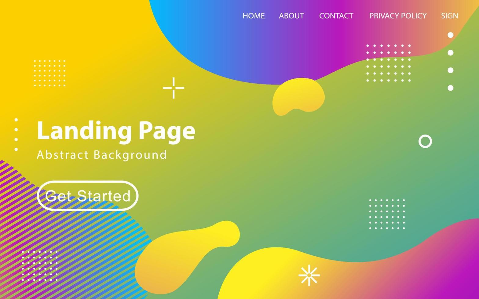 Abstract liquid landing page or web template vector