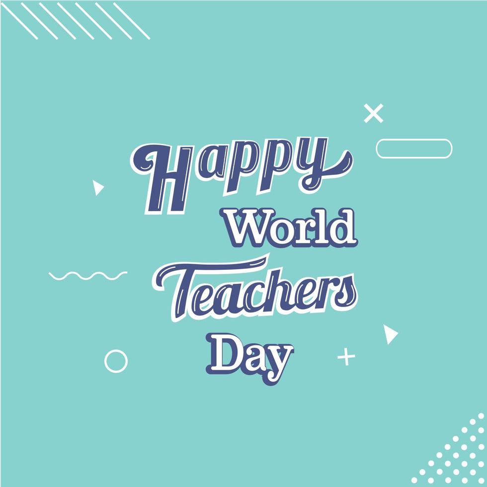 happy teachers day vector illustration with school equipment for poster, brochure, banner and greeting card
