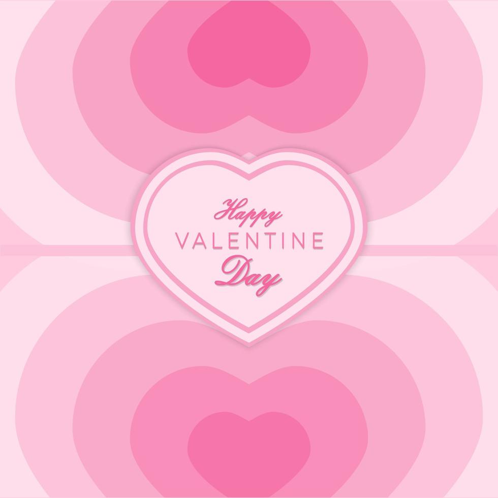 valentine day greeting card with heart shapes vector