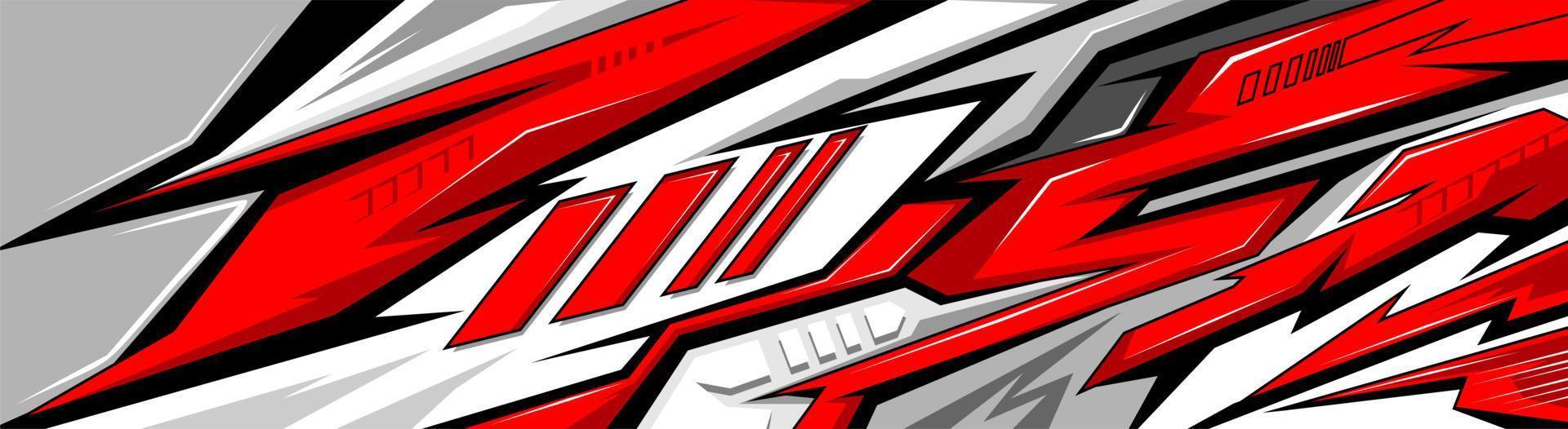 Car decal design vector. Red graphic abstract stripe racing background vector