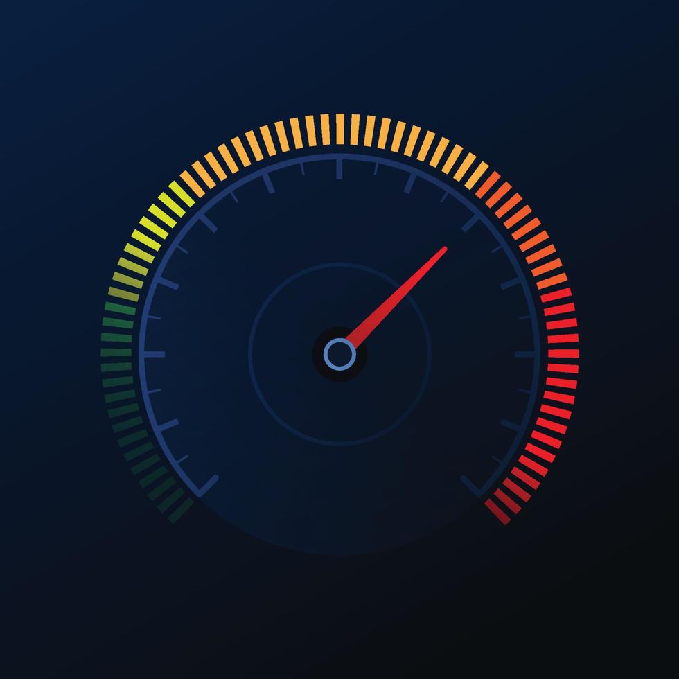 Vector speedometer on dark background