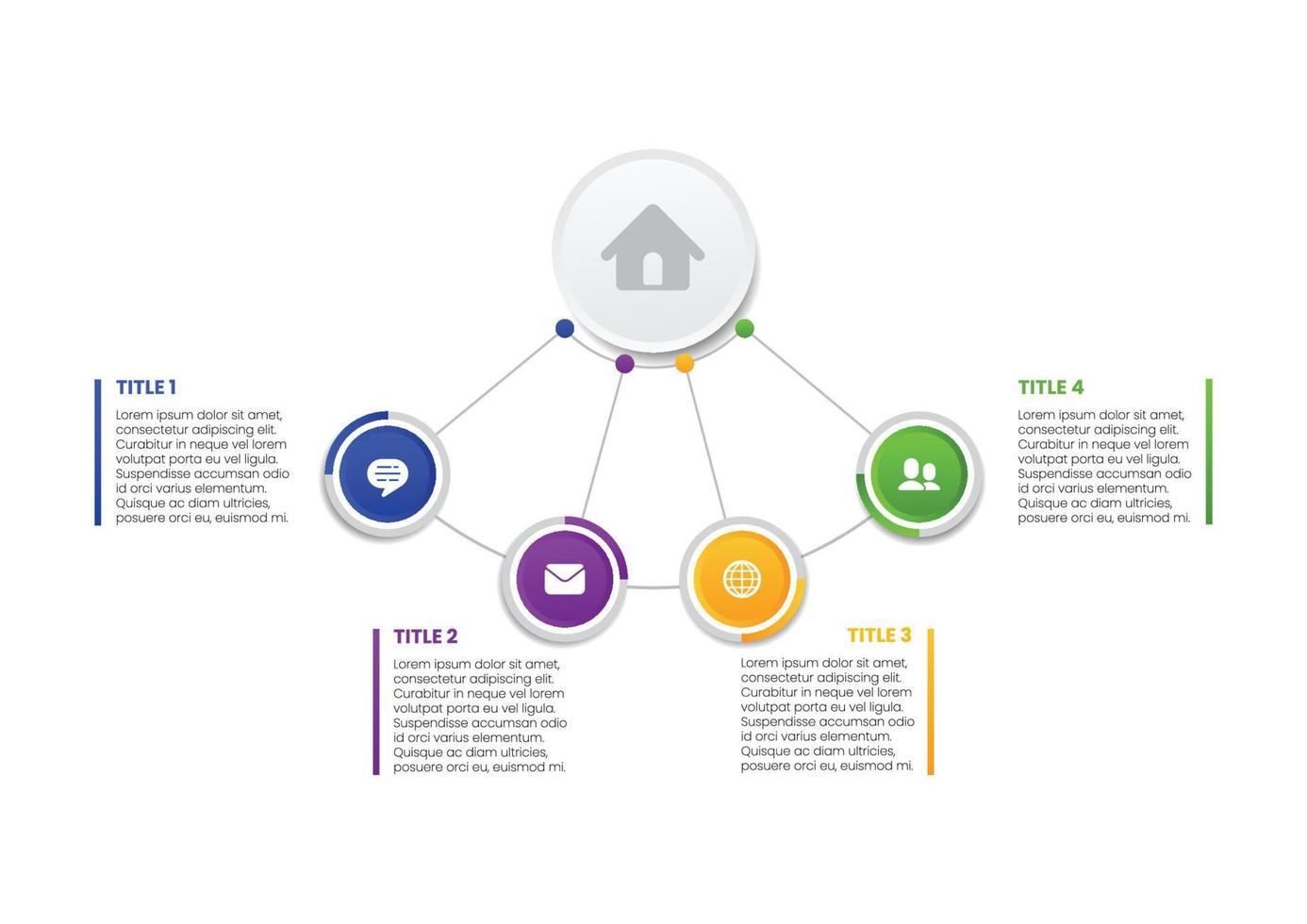 Infographic template, vector presentation with four options