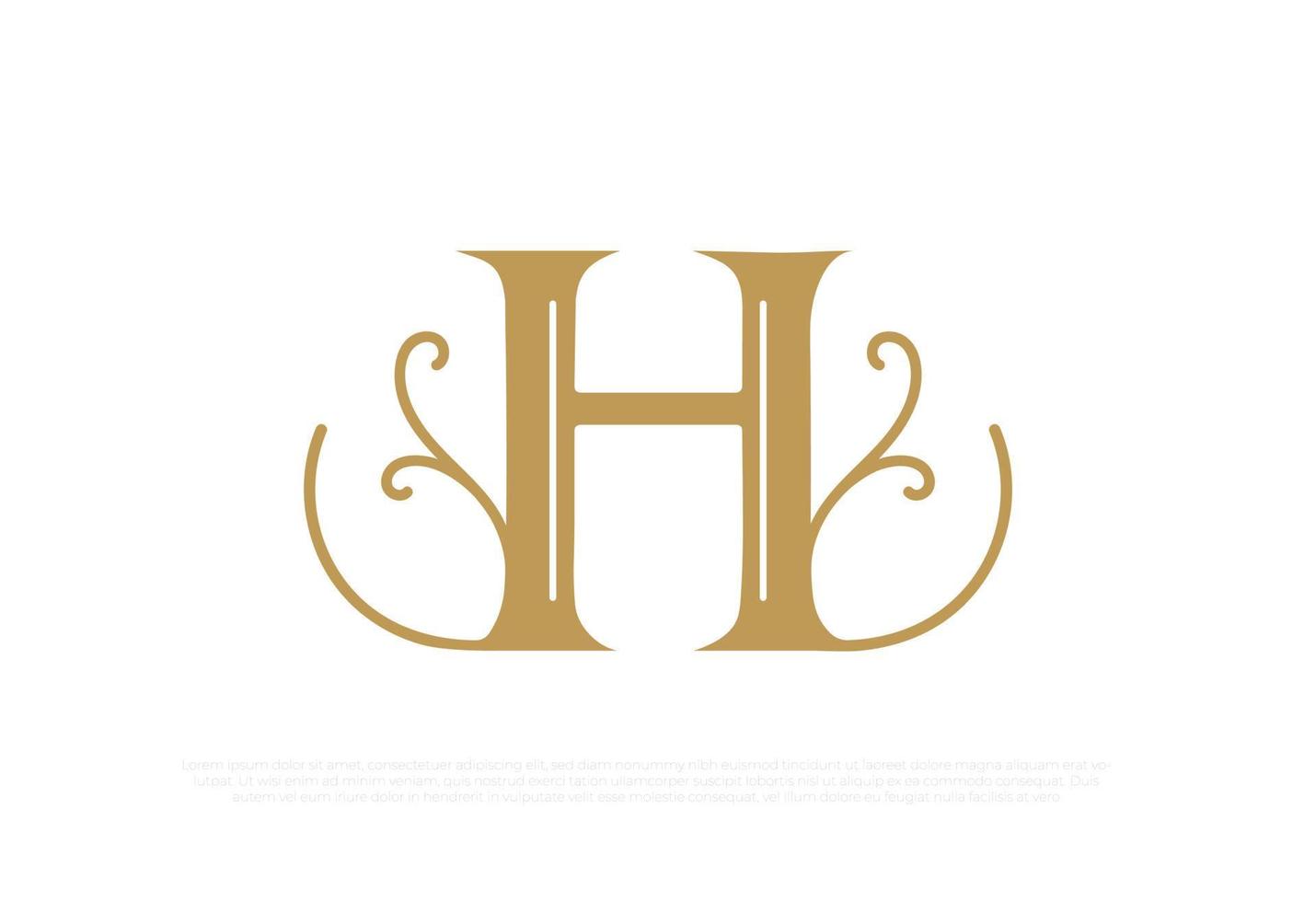 logotipo inicial h elegante y con clase vector