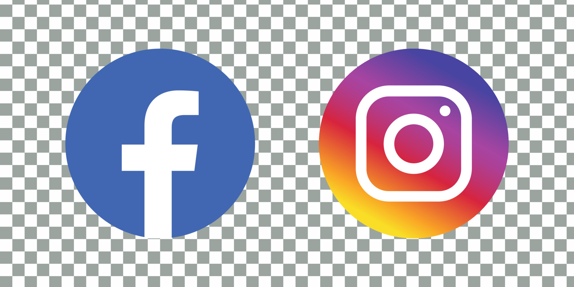 Purple Rainbow Gradient Social Media Icons Facebook Instagram Clipart for Business Branding