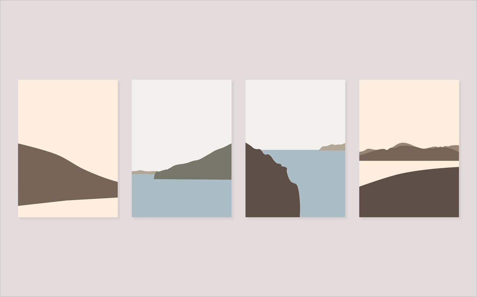Set of Abstract Boho Landscape vector