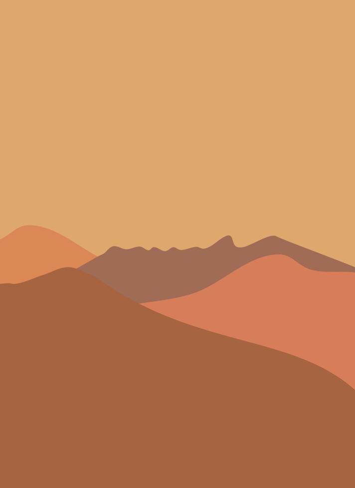 Abstract Boho Landscape illustration vector