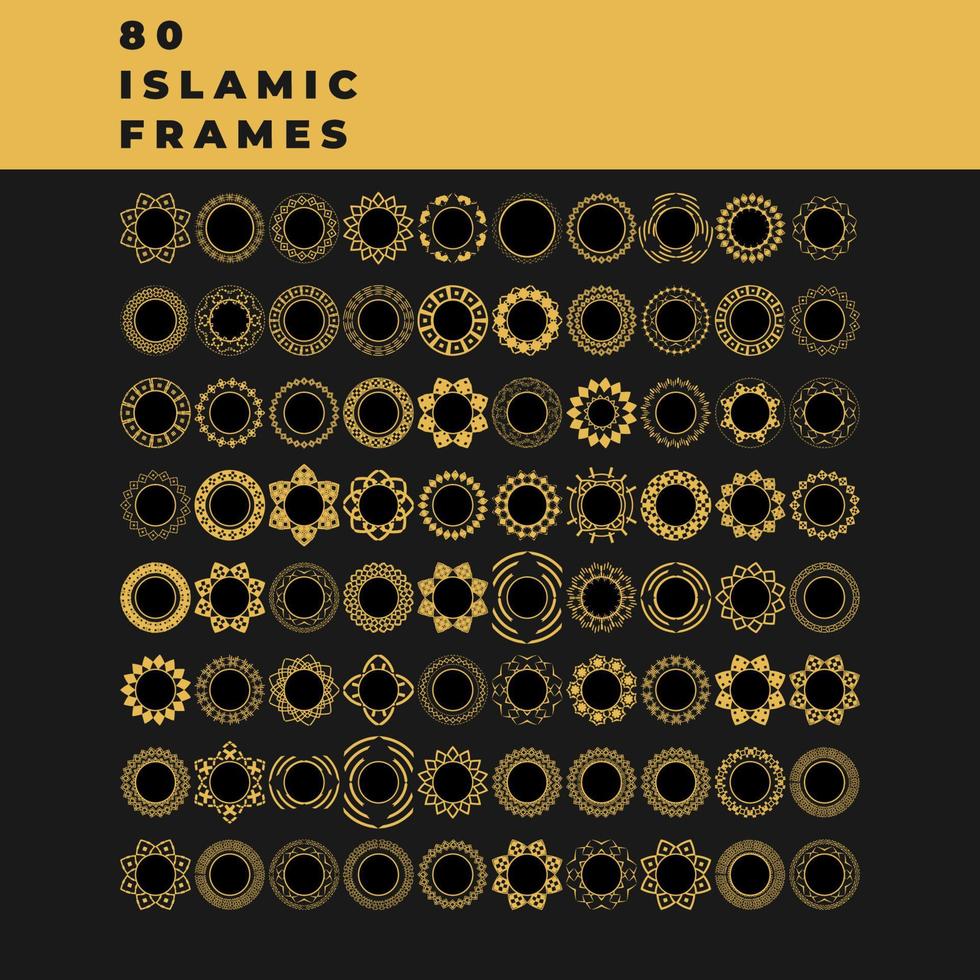 conjunto de marcos islámicos vector