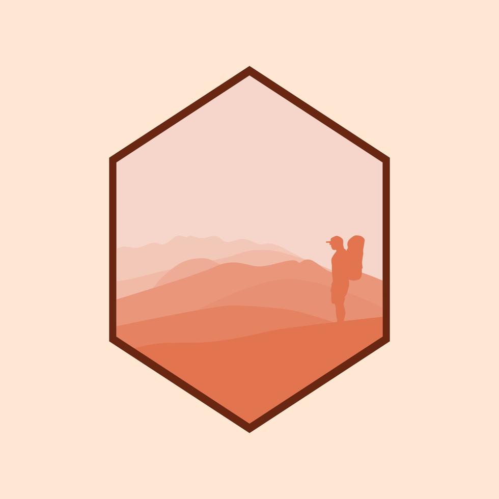 Mountain illustration, outdoor adventure. Vector graphic for t-shirt and other uses.