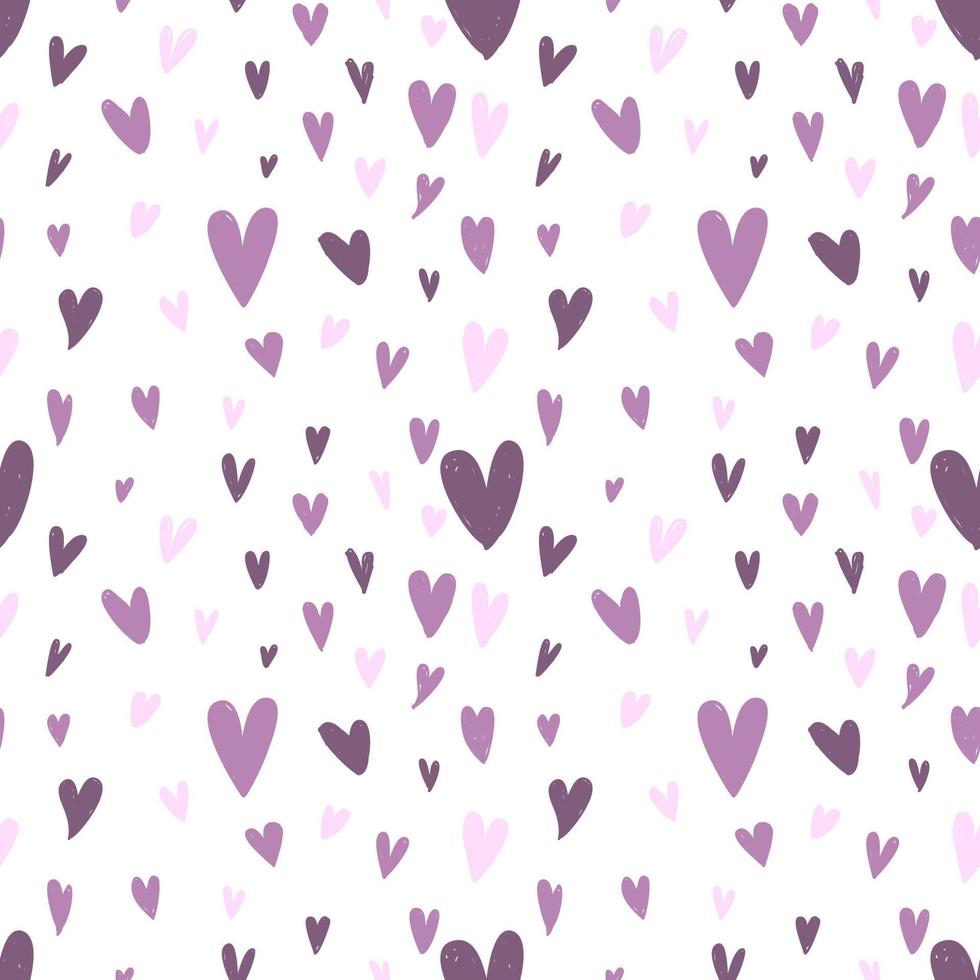 patrón sin costuras día de San Valentín. líneas vectoriales dibujadas a mano. patrón de papel de regalo. patrón de decoración del día de san valentín. patrón de corazones sin fisuras. color de malva. vector