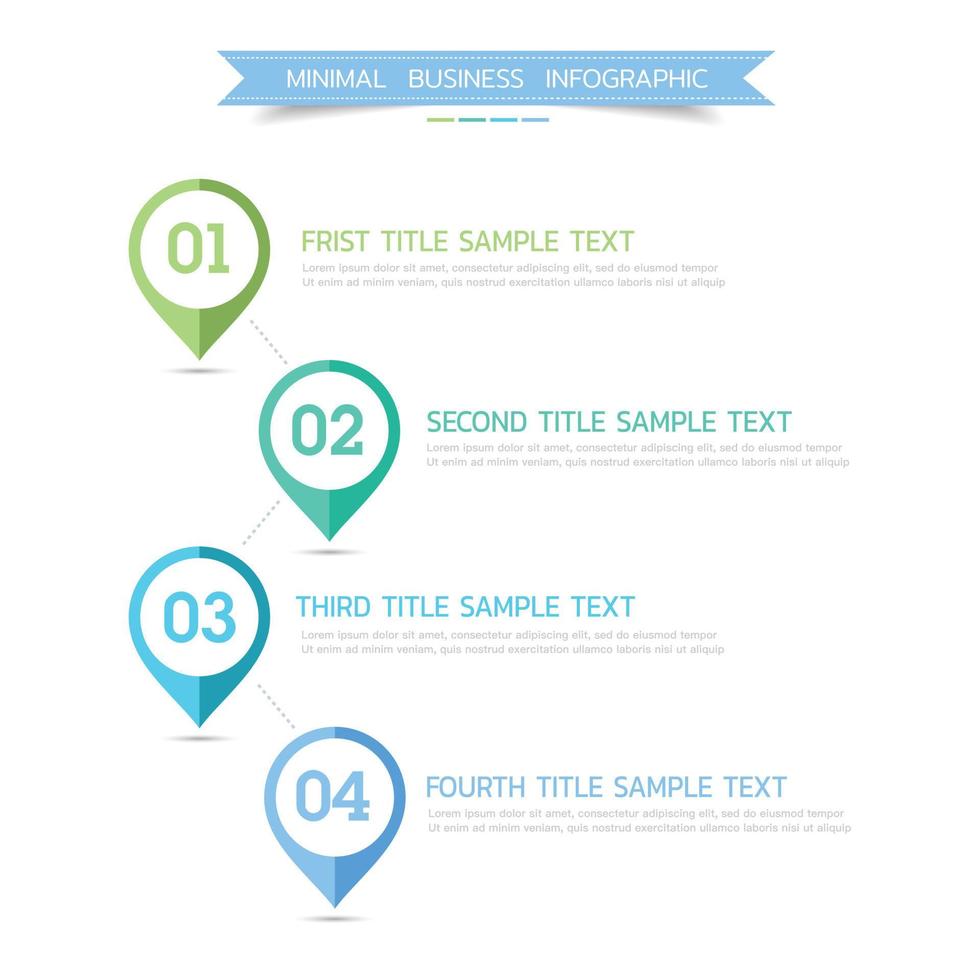 infografía empresarial mínima con icono de número, ilustrador de elementos de diseño vectorial vector