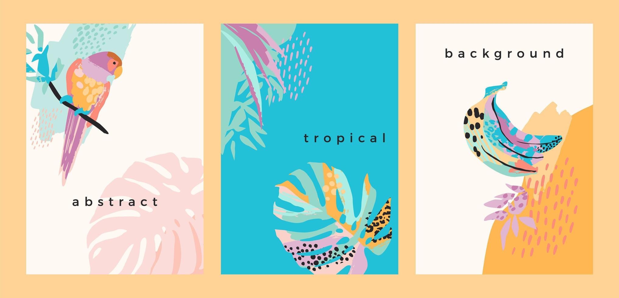 colección de fondos de arte con naturaleza tropical abstracta. diseño moderno vector