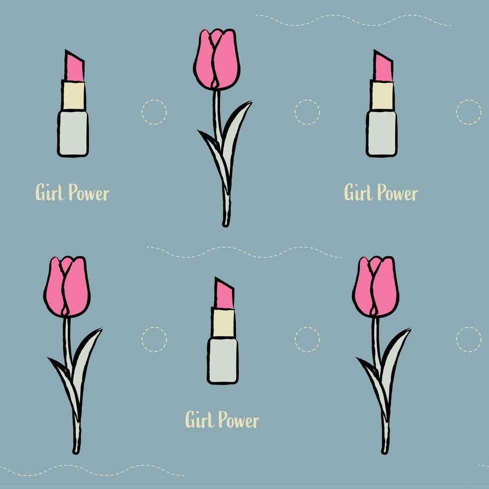 Girl Power Pattern vector