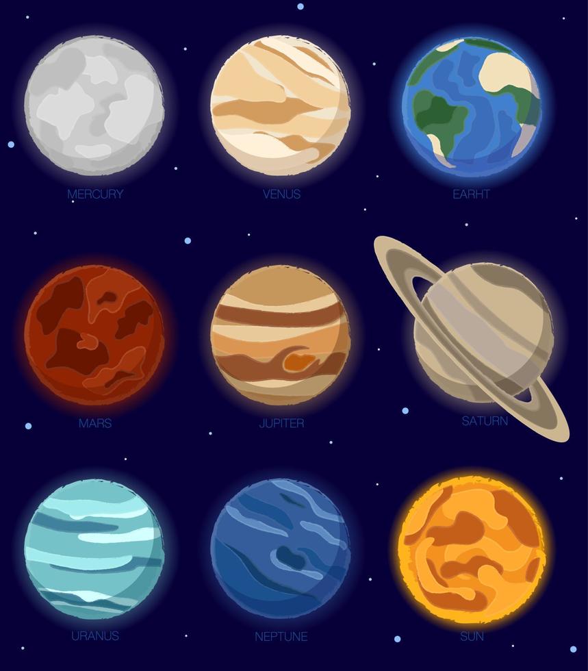 Solar System Set vector