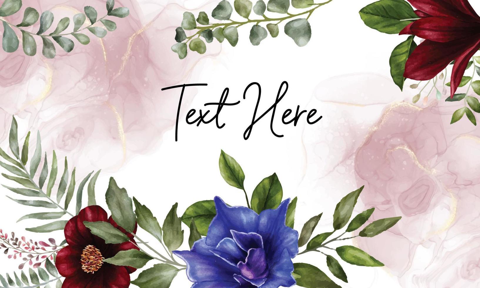 Hand painted watercolor flower background vector