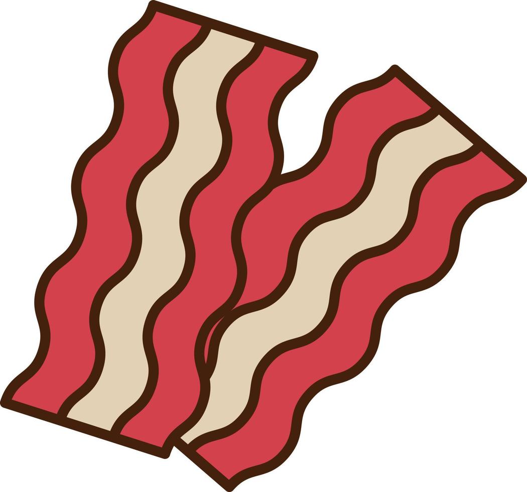 vector de icono de contorno lleno de tocino