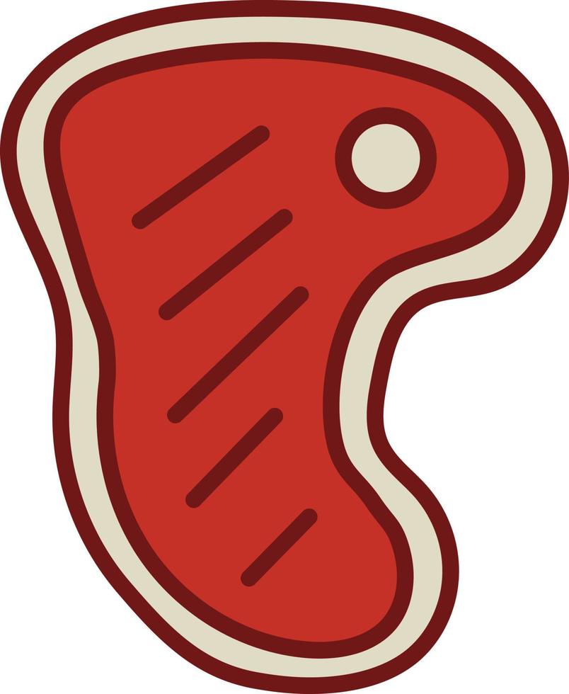 Beef Steak Filled Outline Icon Vector