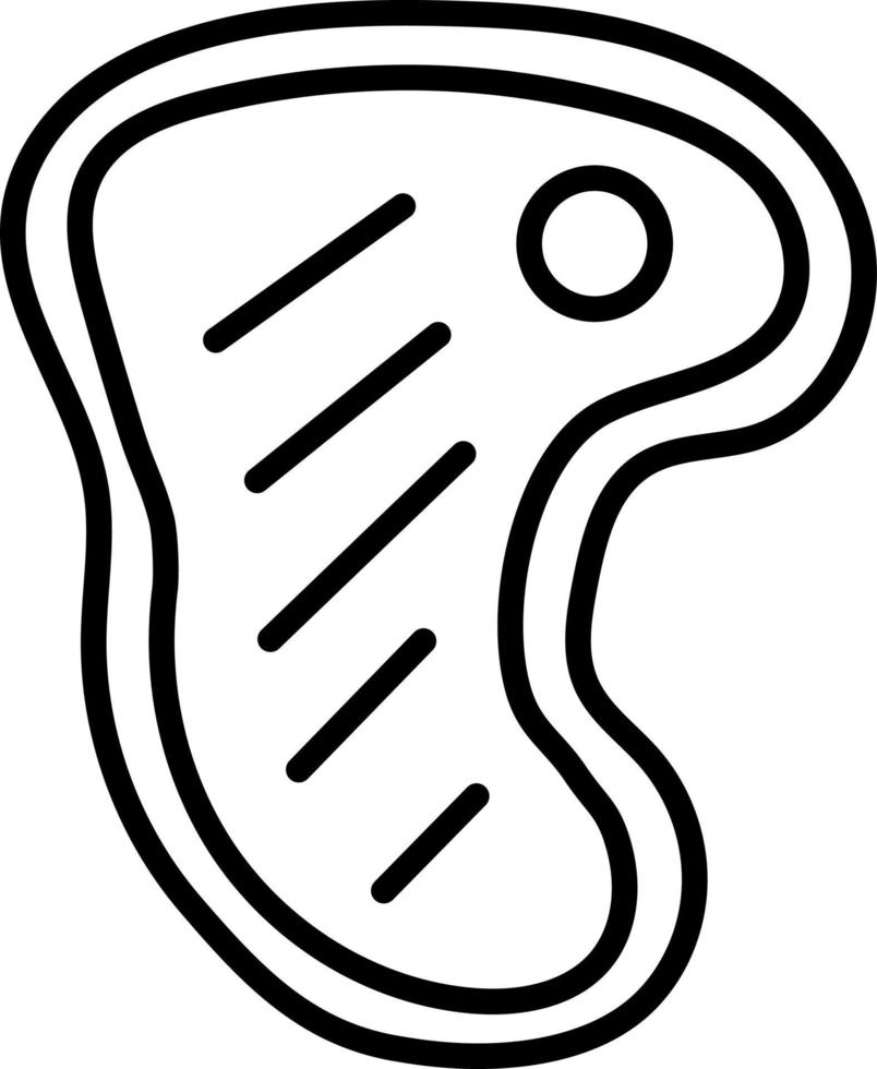 Beefsteak Outline Icon Food Vector