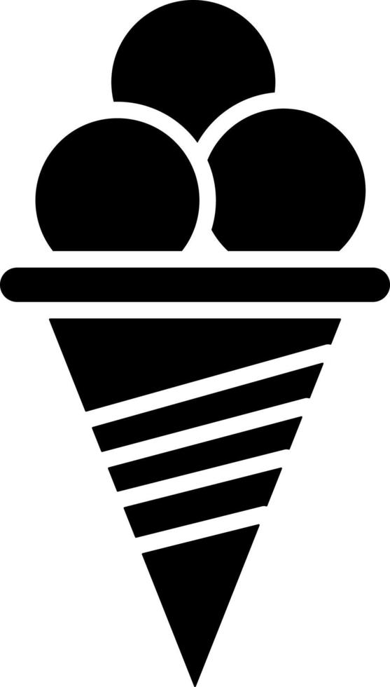 icono de glifo de cono de helado vector de comida