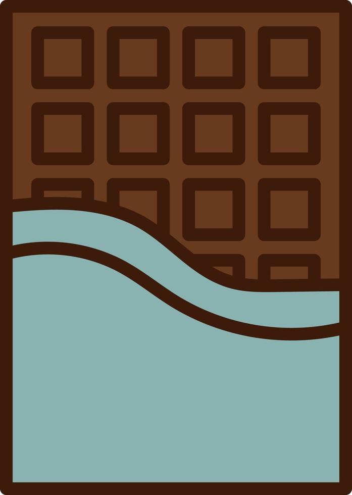 vector de icono de contorno lleno de barra de chocolate