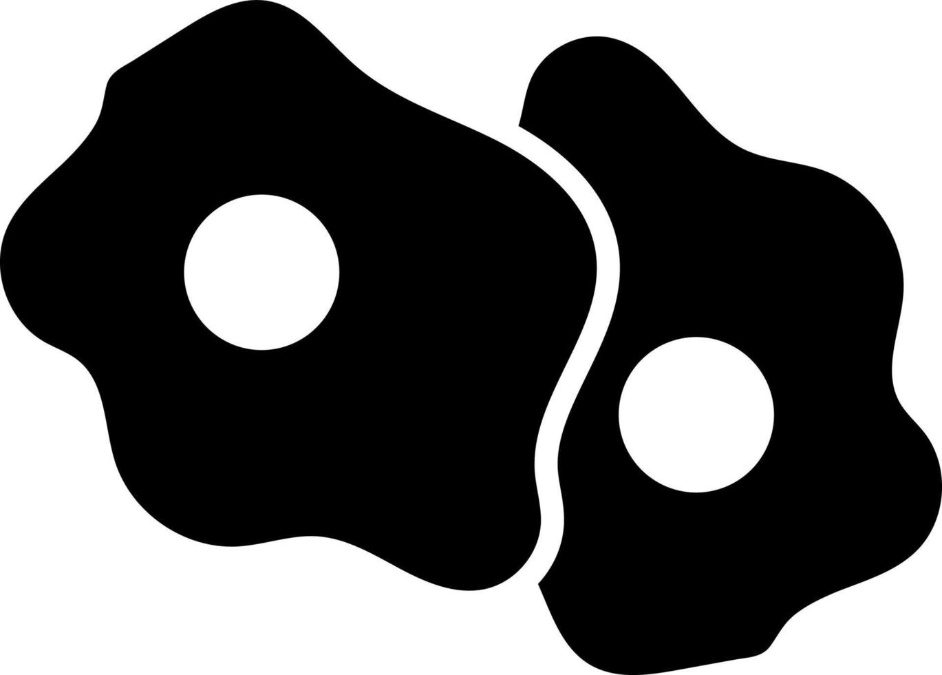 Sunny Side Up Egg Glyph Icon Food Vector