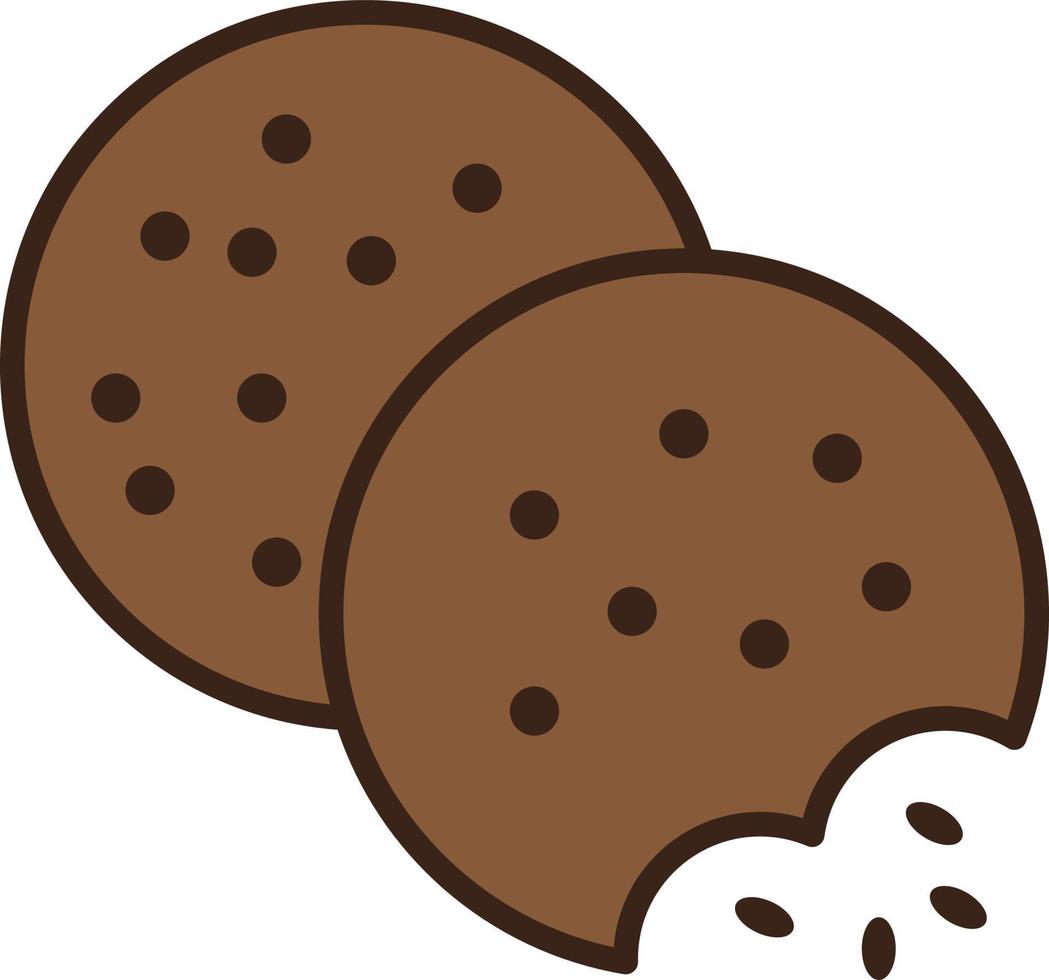 vector de icono de contorno lleno de cookies