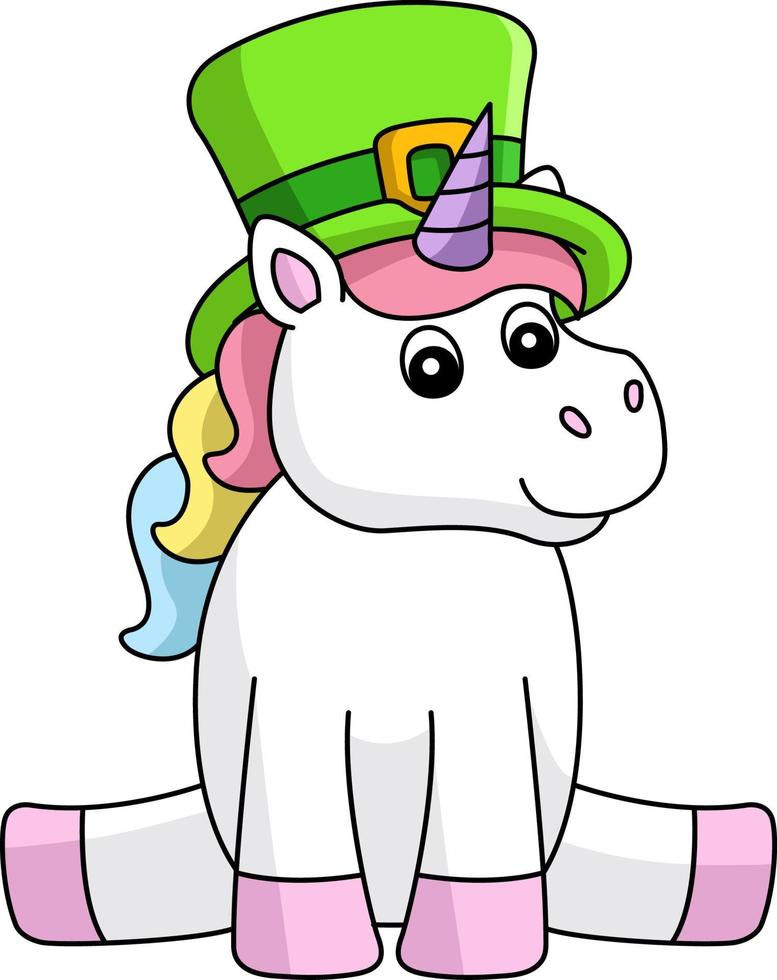 Saint Patricks Day Unicorn Cartoon Clipart Vector