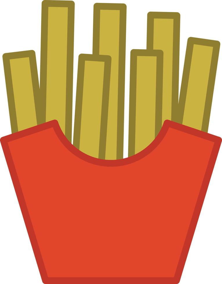 French Fries Filled Outline Icon Vector