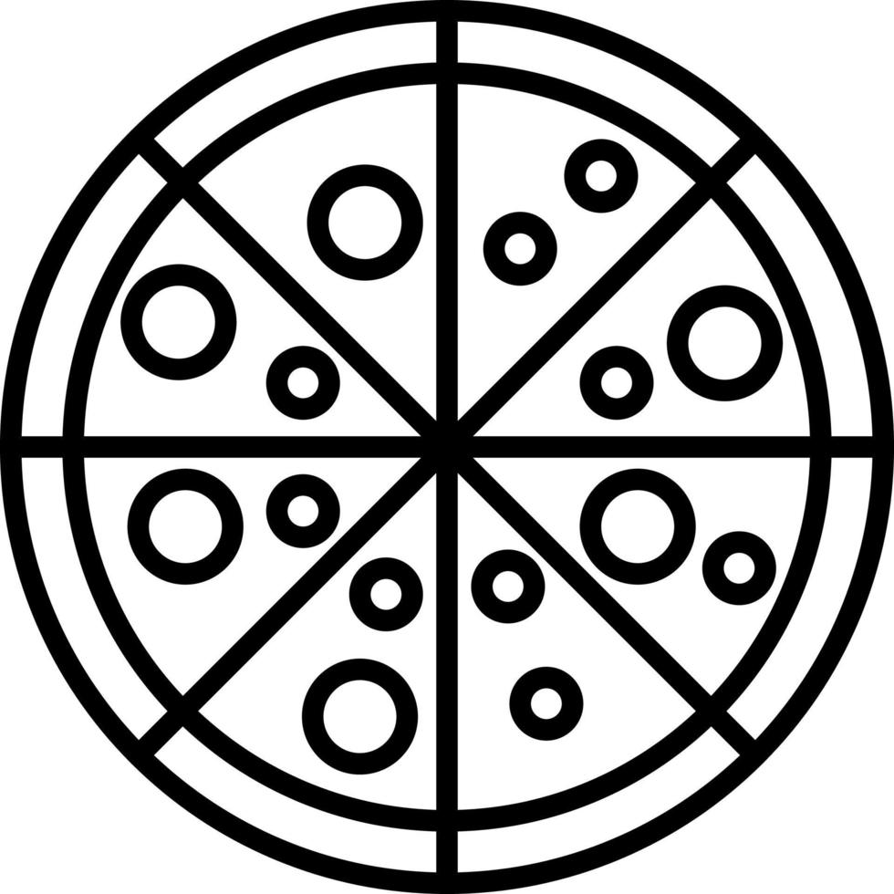 Pizza Outline Icon Food Vector