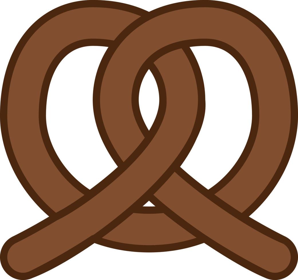 vector de icono de contorno lleno de pretzel