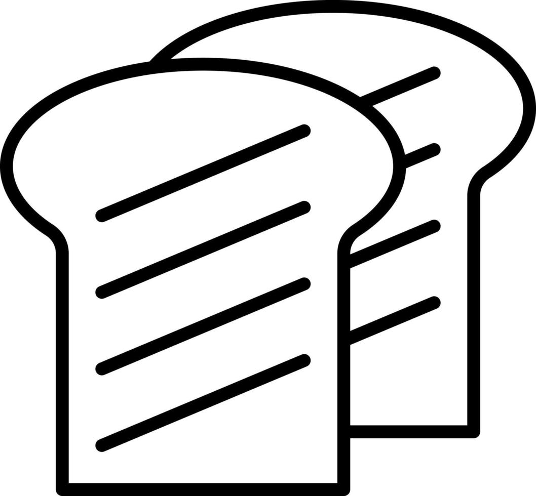 Toast Bread Outline Icon Food Vector