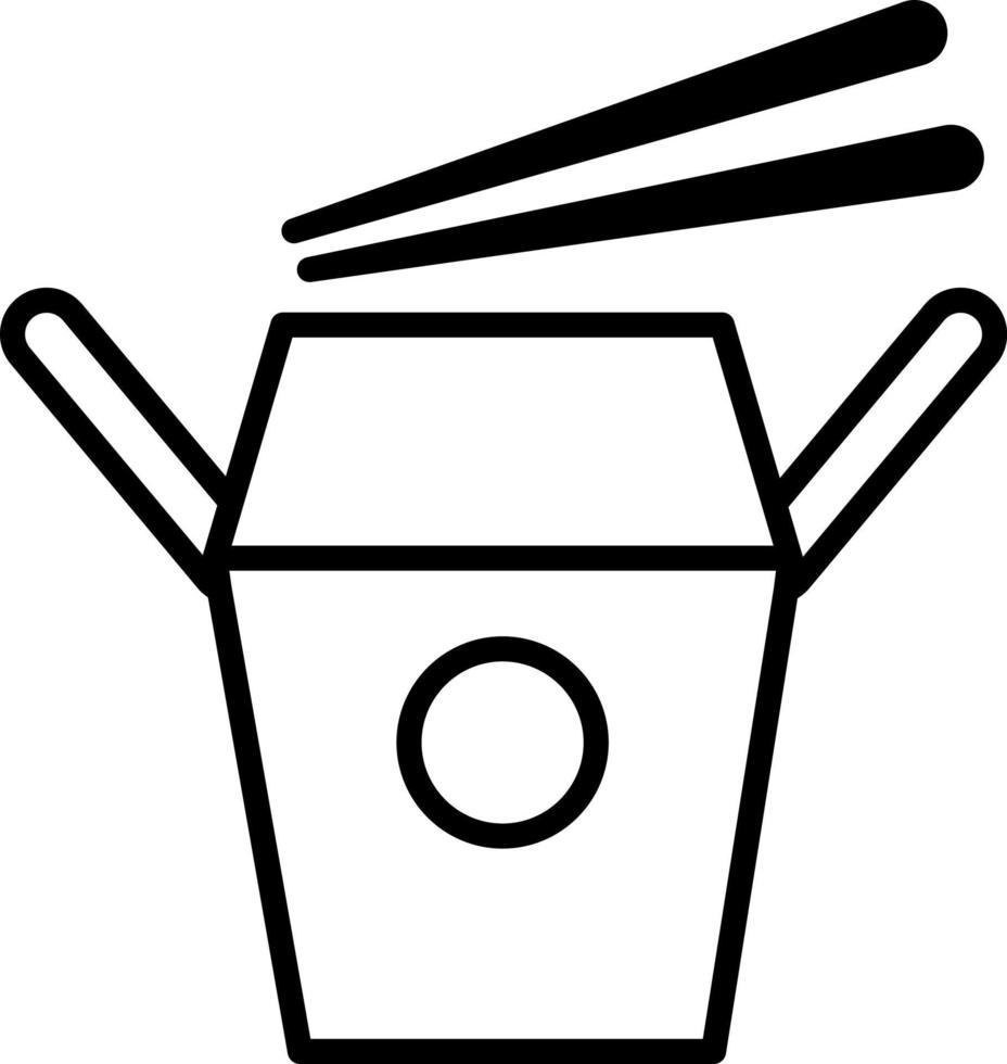 Chinese Food Box Outline Icon Food Vector