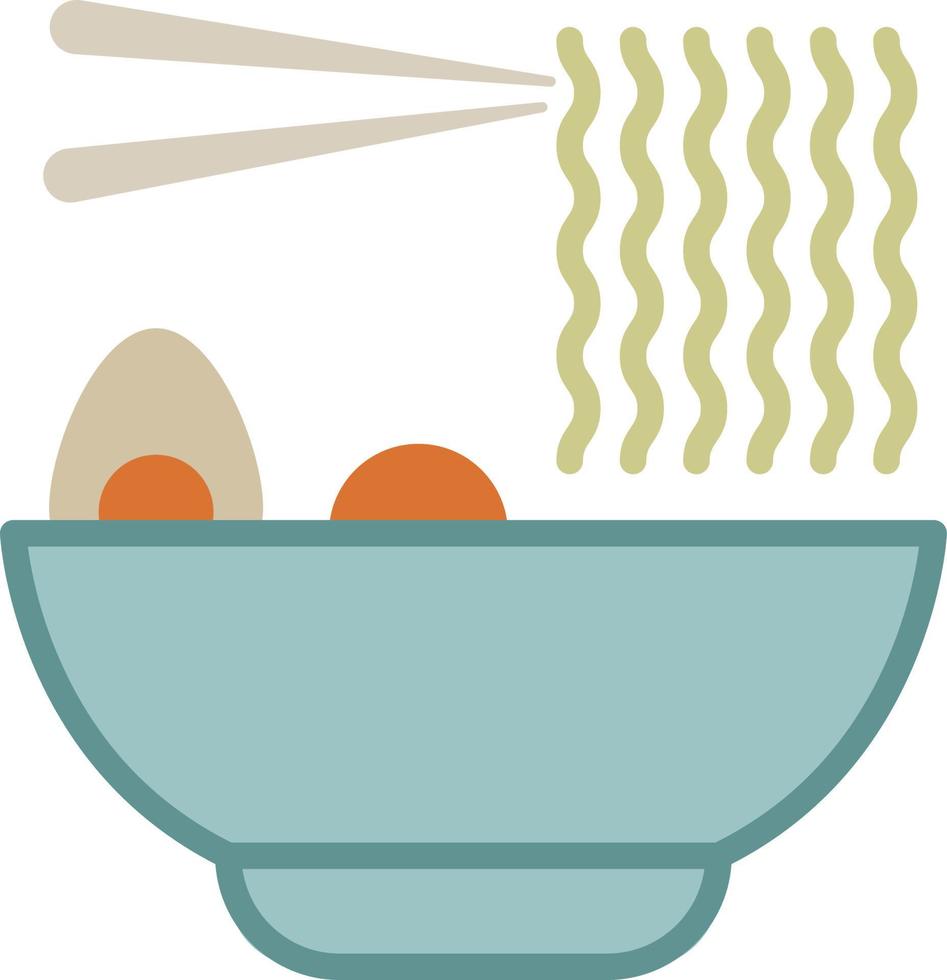 Ramen Filled Outline Icon Vector