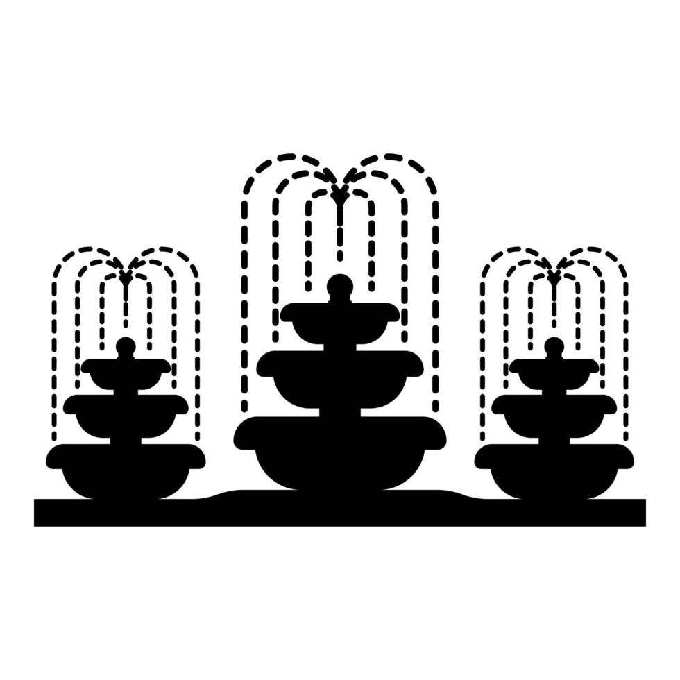 Fountain stream icon black color vector illustration image flat style