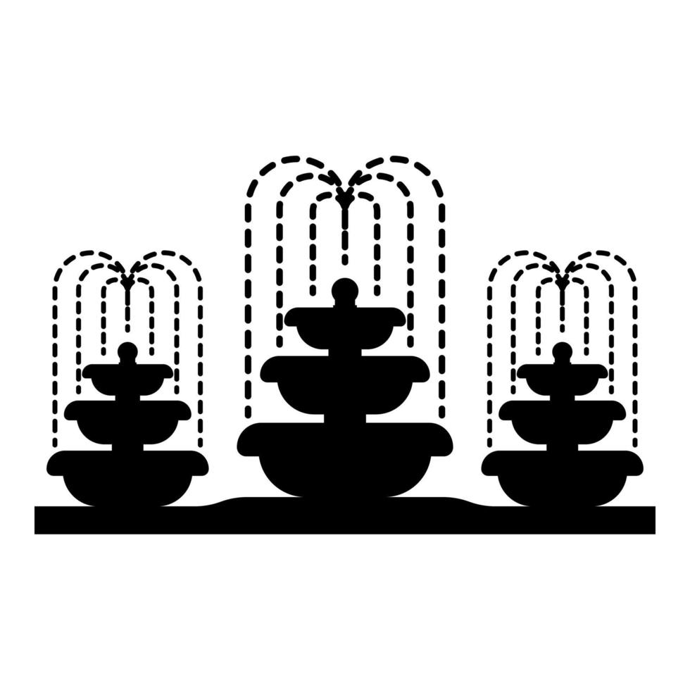 Fountain stream icon black color vector illustration image flat style