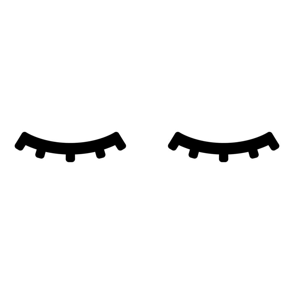 Lashs mascara make up concept silhouette icon black color vector illustration image flat style