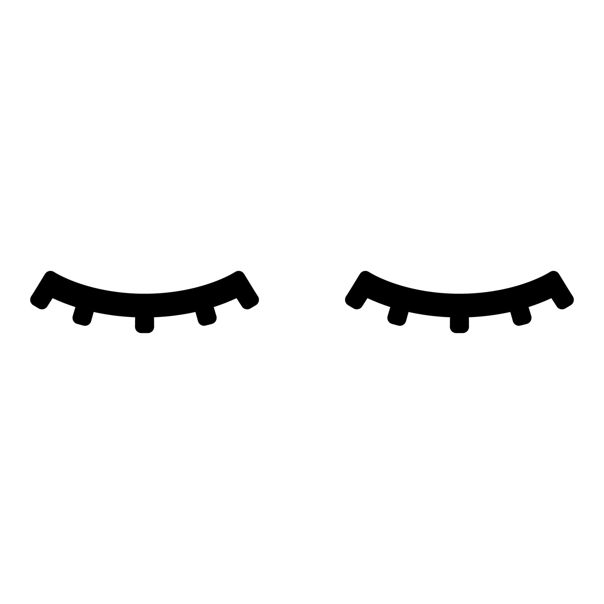 Lashs mascara make up concept silhouette icon black color vector ...