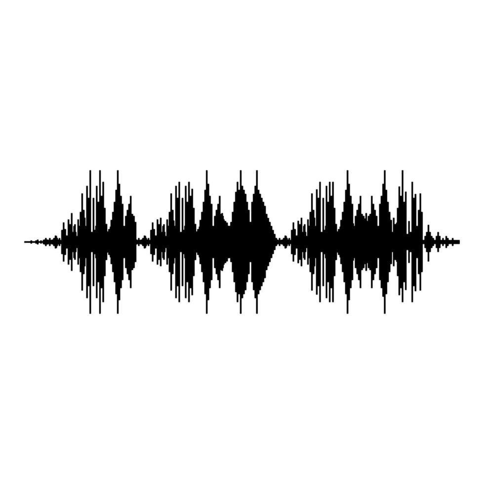 Radio wave wireless Pulse audio music icon black color vector illustration image flat style