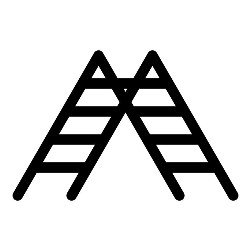 Ladder stepladder stairs icon black color vector illustration image flat style