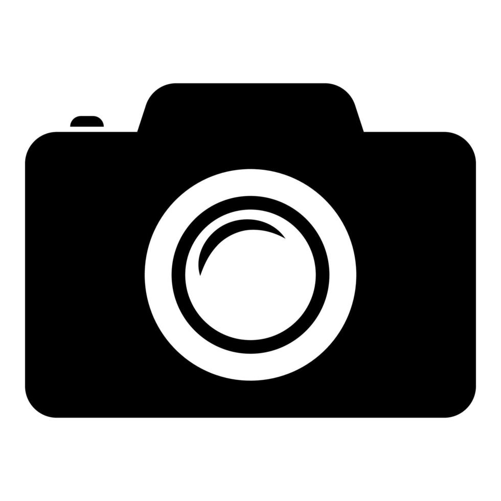 Camera photo icon black color vector illustration image flat style